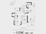 蓝光铂汇公馆_3室2厅2卫 建面117平米