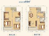 宝德云谷大厦_3室2厅1卫 建面69平米