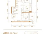 兆邦基碧湖春天_2室2厅1卫 建面71平米