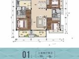 兆南东岸_3室2厅2卫 建面108平米