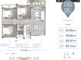 广州湾星汇广场_3室2厅1卫 建面64平米