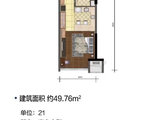 长风国际_长风国际户型图49㎡ 建面49平米