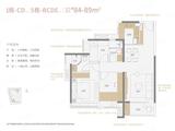 中海万锦熙岸华庭_3室2厅2卫 建面84平米